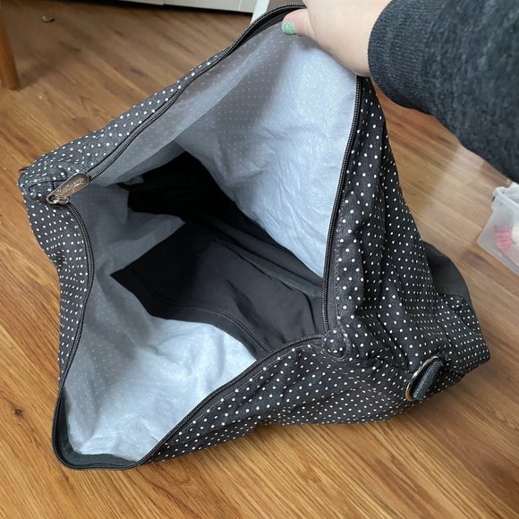 thirty one Fold Over Weekender in Charcoal City Swiss Dot - Picture 7 of 12